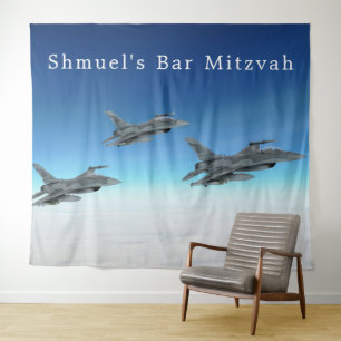 Tenture Avion de chasse   Bar Mitzvah Photo Booth Banner