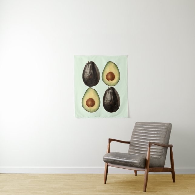 Tenture avocat aquarelle peintures fruits (En situation)