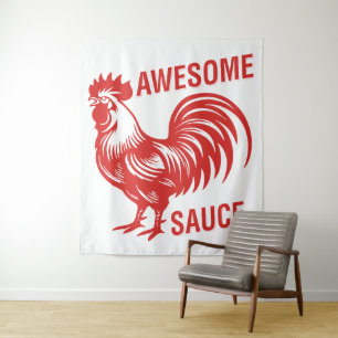 Tenture Awesome Rooster de sauce drôle