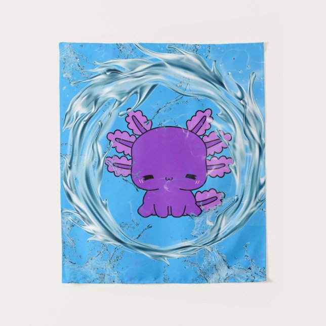 Tenture Axolotl violet (Devant)