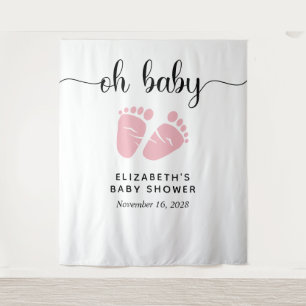 Tenture Baby Girl Douche Affiche de bienvenue Photo Booth