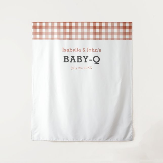 Tenture Baby Q Baby shower barbecue Arrière-plan (Devant)
