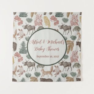 Tenture Baby shower animal de la forêt