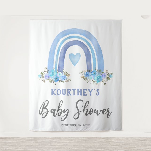 Tenture Baby shower arc-en-ciel Boho (Devant)