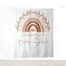 Baby shower Arc-en-ciel Boho fond, Terracotta