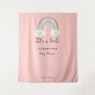 Tenture Baby-Shower Arc-en-ciel Mignon C'est une Fille Ros
