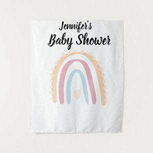 Tenture Baby shower arc-en-ciel rustique Boho élégant