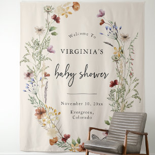 Tenture Baby-Shower Bohème Floral