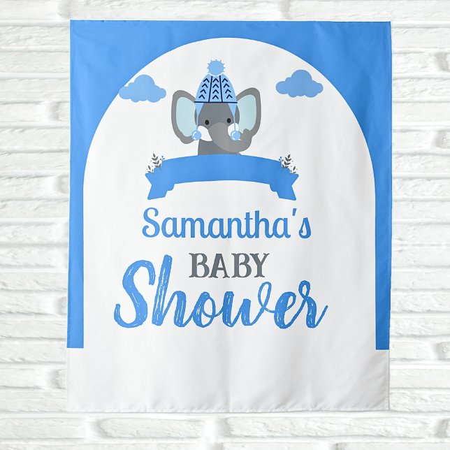 Tenture Baby shower Boho Elephant Rustique Contexte (Créateur téléchargé)