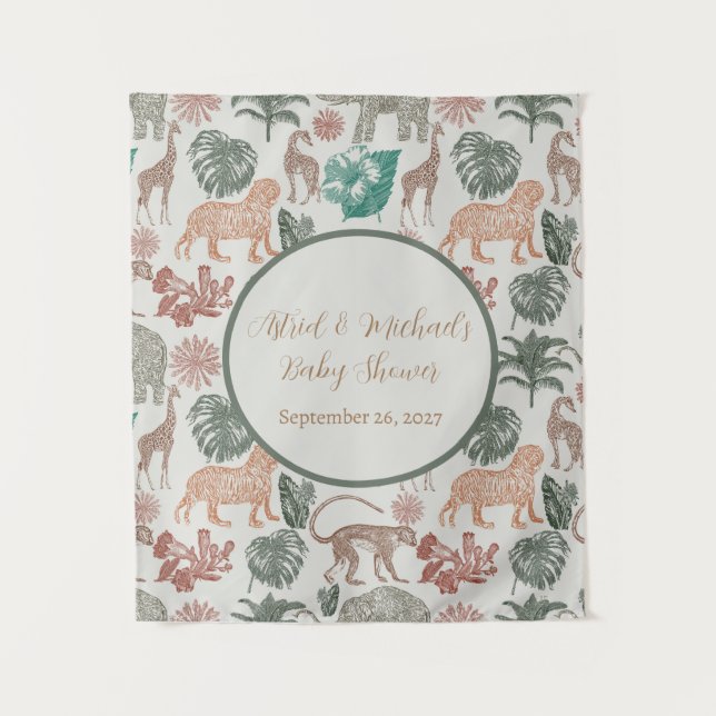 Tenture Baby shower Boho Jungle Safari (Devant)