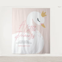 Baby shower cygne élégant rose aqua fille mignon