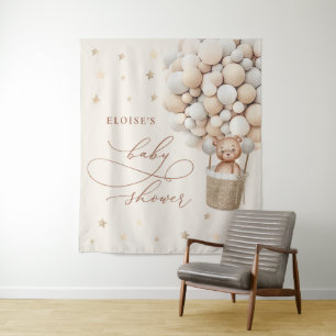 Tenture Baby shower d'attente de l'ours en peluche Neutre