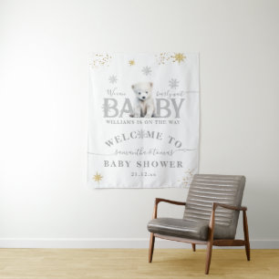 Tenture Baby shower d'attente moderne d'hiver Bienvenue