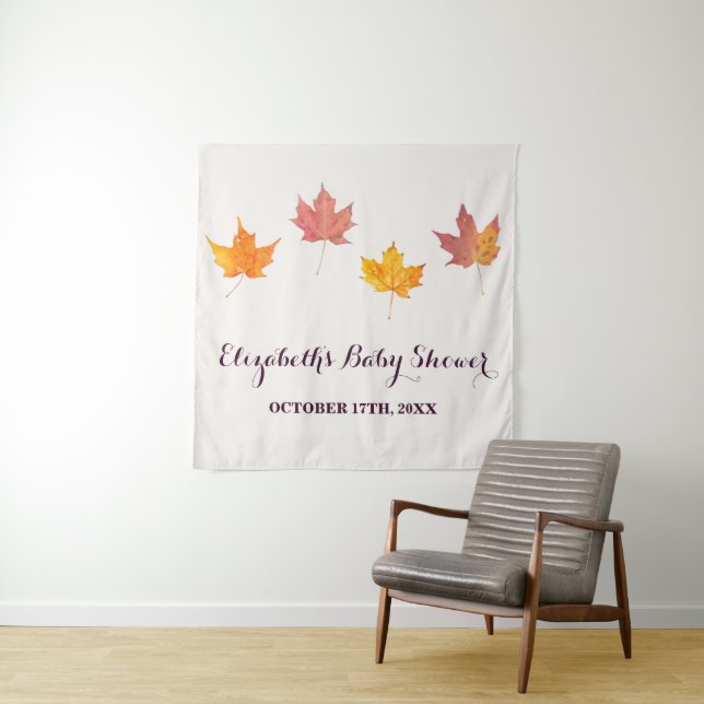 Tenture Baby shower d'automne Maple Feuille (En situation)
