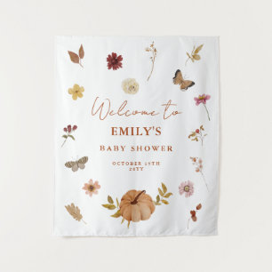 Tenture Baby shower de  Fleur sauvage citrouille