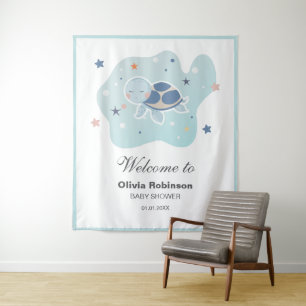 Tenture Baby shower de la tortue de mer Belle goutte arr