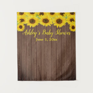 Tenture Baby shower de tournesol fond Bois Photo Bois