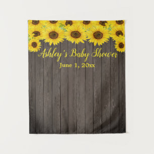 Tenture Baby shower de tournesol fond Bois Photo Bois