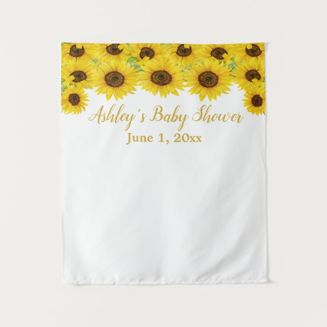 Tenture Baby shower de tournesol pour son stand photo (Devant)