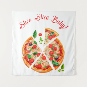 Tenture Baby shower de tranche de pizza italienne moderne