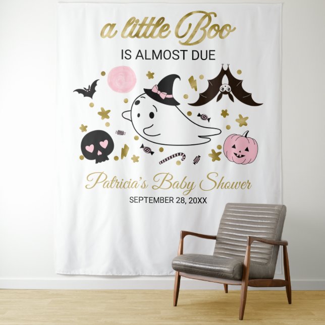Tenture Baby shower d'Halloween Ghost Little Boo (En situation)