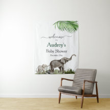 Baby shower Elephant Boy Arrière-plan Affiche de b