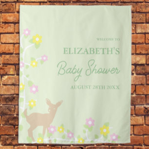 Tenture Baby Shower Fawn Floral Girl