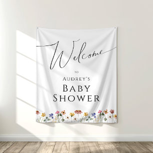 Tenture Baby shower Fleur sauvage coloré Accueil