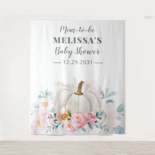 Tenture Baby Shower Floral Roses Roses Pink Citrouille Mam
