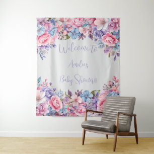 Tenture Baby shower floral vif Fond photo