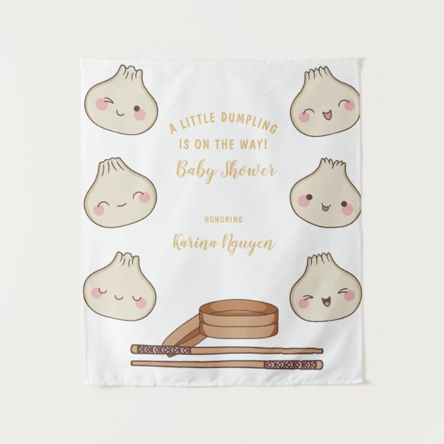 Tenture Baby-Shower Mignon Petit Bao  (Devant)