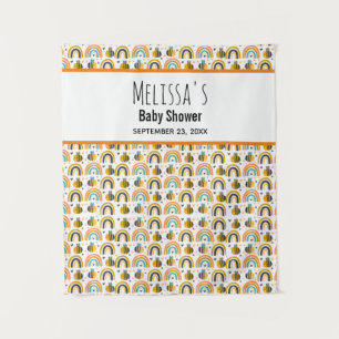 Tenture Baby shower Motif de mignet Bumble Bee et Rainbows