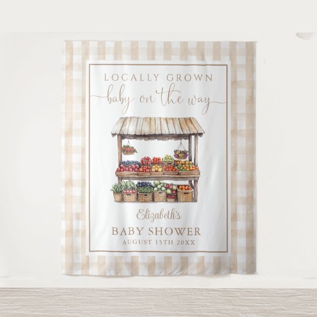 Tenture Baby shower neutre pour les femmes cultivé localem (Devant)