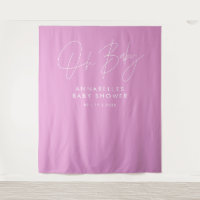 Baby shower script moderne cerise rose élégant