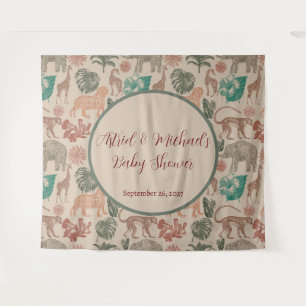 Tenture Baby shower vintage Jungle Safari