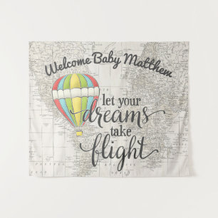 Tenture Baby Shower Voyage en Montgolfière