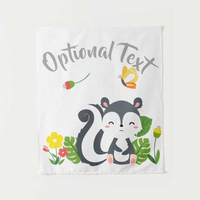 Tenture Baby Skunk, Papillon & Fleurs (Devant)