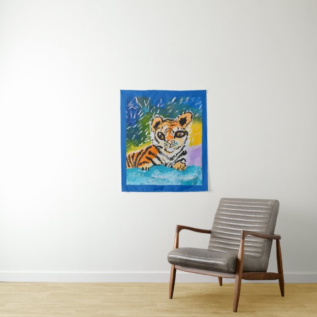 Tenture Baby Tiger "Art by Kids" (En situation)