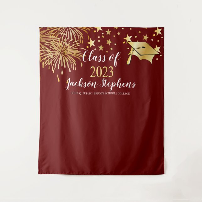 Tenture Bac de graduation Fireworks - Classe Tassel de 202 (Devant)