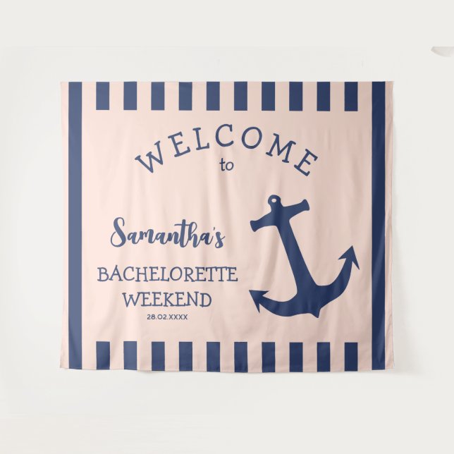 Tenture Bachelorette Bachelorette Ancre Nautique (Devant (Horizontal))