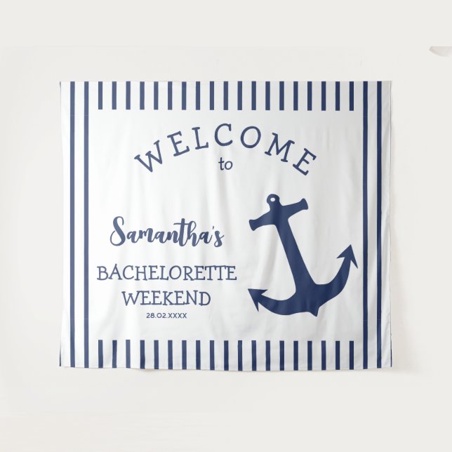 Tenture Bachelorette Bachelorette Ancre Nautique (Devant (Horizontal))