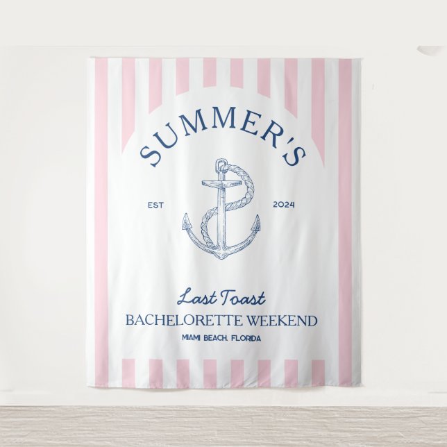 Tenture Bachelorette côtière Week-end nautique moderne (Devant)