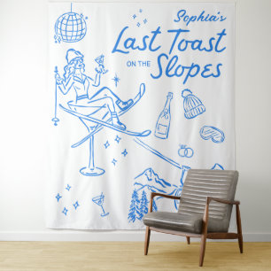 Tenture Bachelorette de ski Dernier Toast sur les pistes