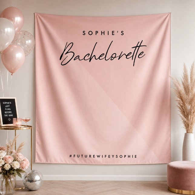 Tenture Bachelorette Peach Pink | Fond de photo minimalist (Créateur téléchargé)
