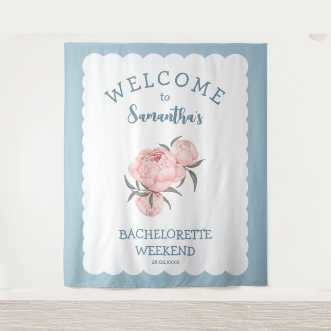 Tenture Bachelorette rose florale (Devant)