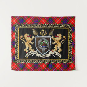 Tenture Badge et devise du clan Fraser avec Lions