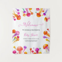 Bain de bébé méduses dégradé rose jaune pastel