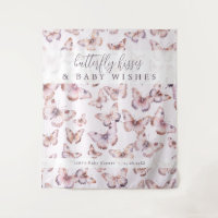Baisers à papillon et souhaits bébé Douche fond