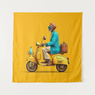 Tenture Balade en scooter Retro élégant