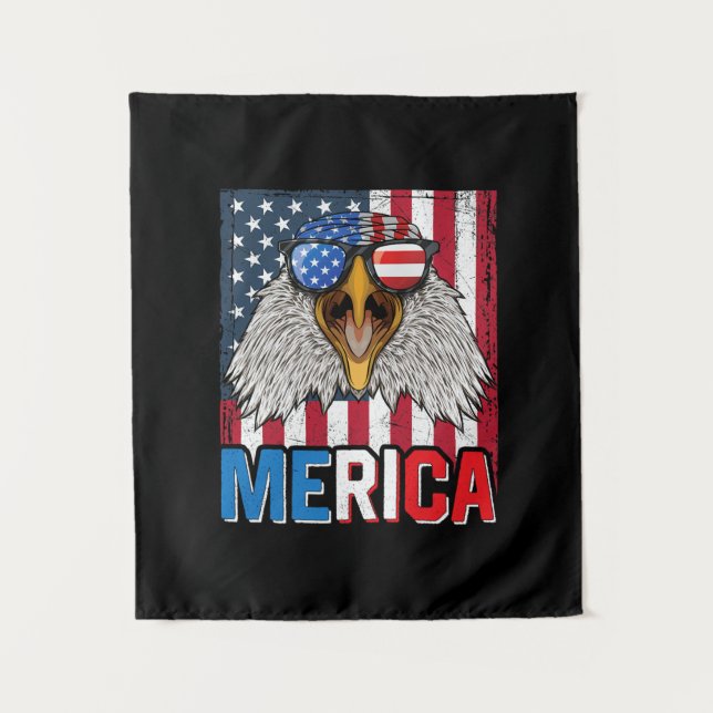 Tenture Bald Eagle Merica 4 juillet (Devant)